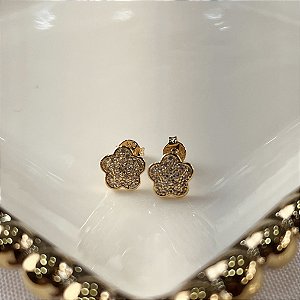 Brincos Estrela Cravejada Semijoias 18k - MB1164