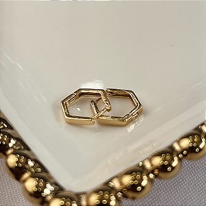 Argolas Hexagonal Lisa Semijoias 18k - MB1031