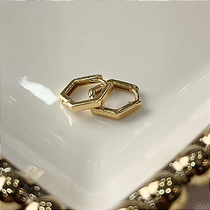 Argolas Hexagonal Lisa Semijoias 18k - 12mm - MB1096