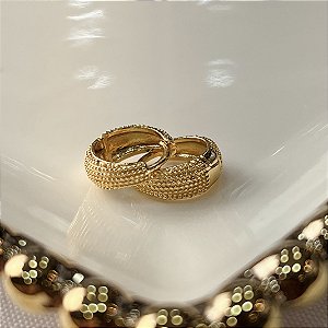 Argolas Detalhada Semijoias 18k - MB1049