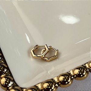 Argolas Hexagonal Lisa Semijoias 18k - 10mm - MB1030