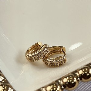 Argolas Cravejadas com Zircônia Semijoias 18k - MB1108