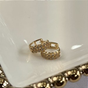 Argolas Trabalhada com Zircônia Semijoias 18k - MB1215
