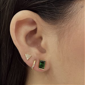 Brincos Retangular com Zircônia Semijoias 18k - MB1295