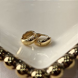 Argolas Abaulada Semijoias 18k - 12mm - MB1296