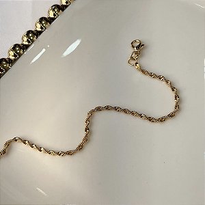 Pulseira Torcida Semijoias 18k - 16cm+4cm extensor - MP730