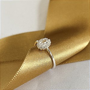 Anel Pedra Oval Cristal Prata 925 - APR272