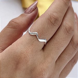 Anel Ondulado Prata 925 - APR283