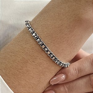 Pulseira de Bali Pikun com Flor e Estrelas Prata 925 - PPR539