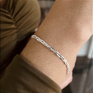Pulseira Trançada Prata 925 - PPR552