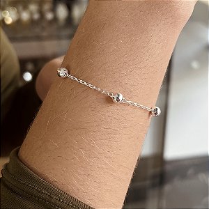 Pulseira com Bolinha Prata 925 - PPR548
