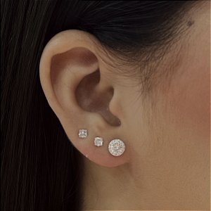 Brincos Redondo com Zircônia Prata 925 - BPR869