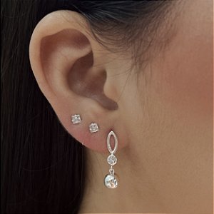 Brincos Pendurado com Bola Prata 925 - BPR871