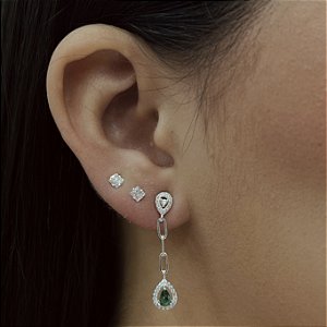 Brincos Gota com Zircônia Prata 925 - BPR873