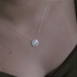 Gargantilha Pizza Cravejada Prata 925 - CPR828