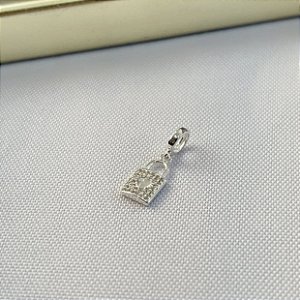Berloque Cadeado Cravejado Prata 925 - PDI164