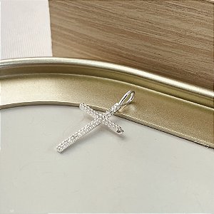 Pingente Cruz Cravejada Prata 925 - PIPR446