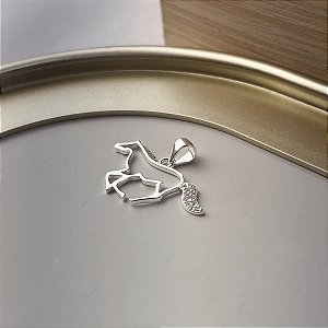Pingente Cavalo com Zircônias Prata 925 - PIPR448