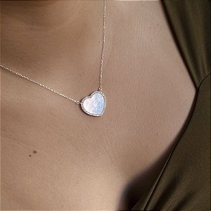 Gargantilha Coração com Madrepérola Prata 925 - CPR843