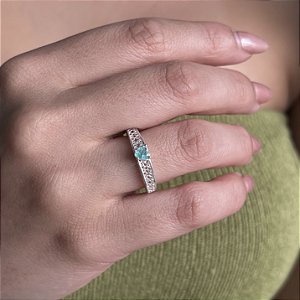 Anel Detalhado com Zircônia Prata 925 - APR299