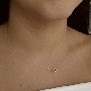 Gargantilha Nylon com Zircônia Prata 925 - CPR854