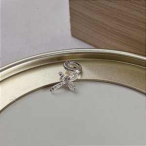 Berloque Cruz Cravejada Prata 925 - PDI167