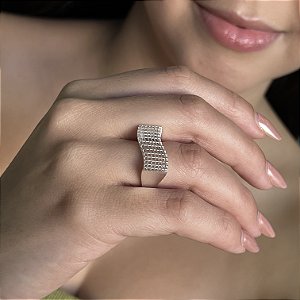 Anel Quadrado Filigrama Prata 925 - APR311