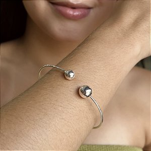 Bracelete Ajustável com Bolas Prata 925 - PPR598