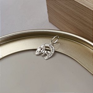 Pingente Ferradura e Cavalo Prata 925 - PIPR451
