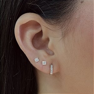 Argolas Pequenas Cravejada Prata 925 com Ródio - BPR914