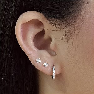 Argolas Cravejada Prata 925 com Ródio - 12mm - BPR915