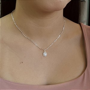 Choker com Pingente N.Sra das Graças Prata 925 - 35+5cm CPR867