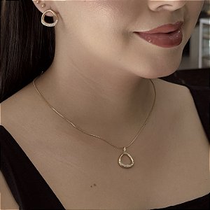 Conjunto Aurora Dourada Semijoia18k - M6J01