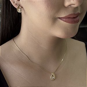 Conjunto Elegance Gota Semijoias 18k - M6J14