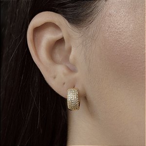 Argolas Cravejadas com Zircônias Semijoias 18k - M5B05