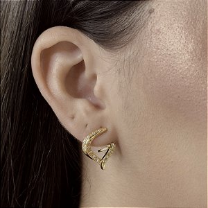 Argolas Invertida com Zircônias Semijoias 18k - M5B54