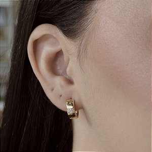 Argolas com Detalhes em Zircônias Semijoias 18k - M5B06