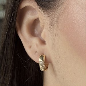 Argolas com Detalhes em Zircônias Semijoias 18k - M5B01