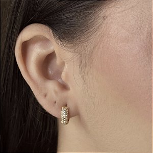 Argolas Cravejadas com Zircônias Semijoias 18k - M5B08