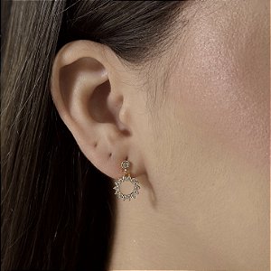 Brincos Pendurados Redondo Semijoias 18k -M5B142