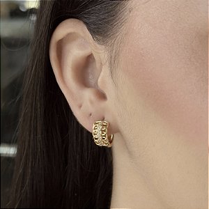 Argolas Elos Detalhada Semijoias 18k - M5B160