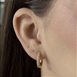 Argolas Cravejadas com Zircônias Semijoias 18k - M5B15