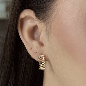 Argolas Detalhada Semijoias 18k - M5B88