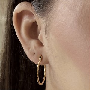 Argolas Diamantada Semijoias 18k - M5B50