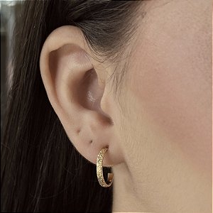 Brincos Argola Detalhado Semijoias 18k - M5B74