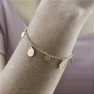 Pulseira Medalhão de São Bento Semijoias 18k - MP755