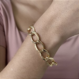 Pulseira Feminina de Corrente Grossa Semijoias 18k - M4P02