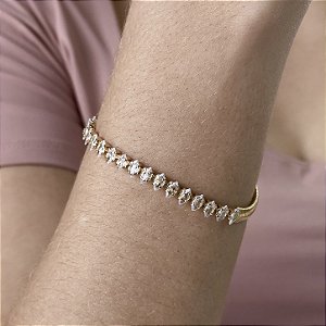 Pulseira de Malha Riviera Navete Semijoias 18k - M4P08