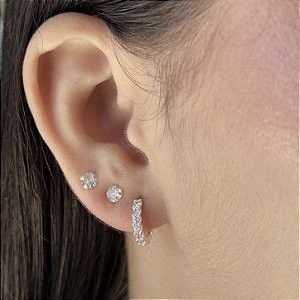 Argolas Cravejada Prata 925 - 12mm - BPR950