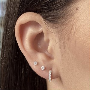 Argolas Cravejada Prata 925 - 11mm - BPR963